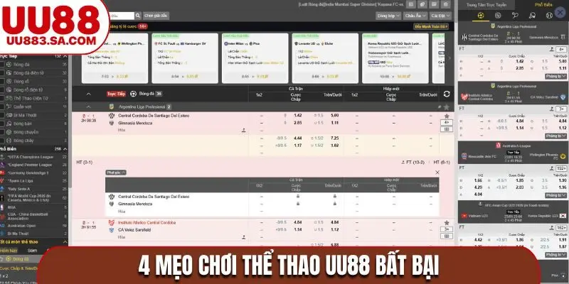 4 mẹo chơi thể thao UU88 bất bại