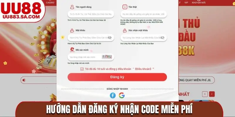 Hướng dẫn đăng ký nhận code miễn phí