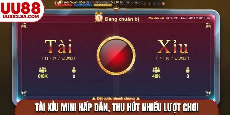 Tài xỉu mini hấp dẫn, thu hút nhiều lượt chơi